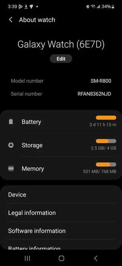 Samsung Galaxy Watch SM-R800 AMOLED Smartwatch 46mm Stainless Steel - Thumbnail 2